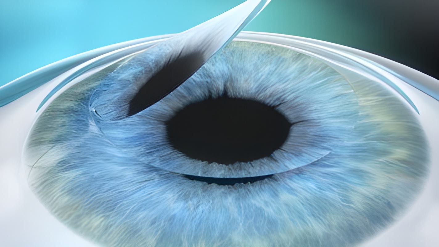 Схематичне зображення ока під час операції Lasik